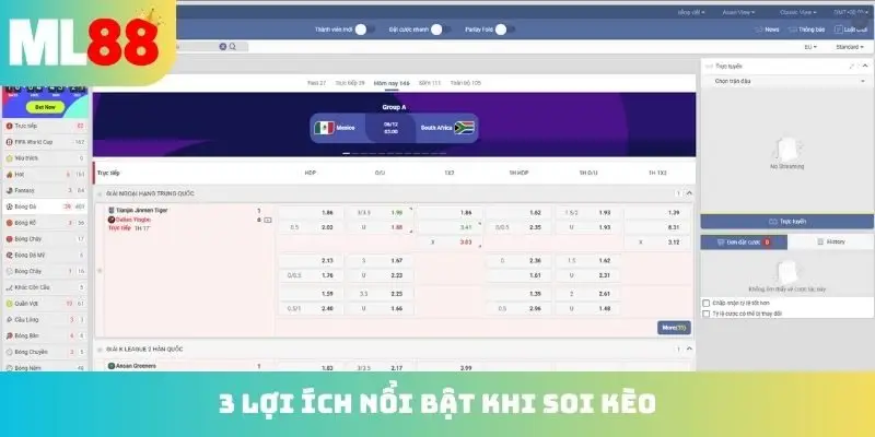 3 lợi ích nổi bật khi soi kèo