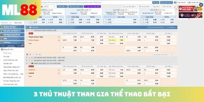 3 thủ thuật tham gia thể thao bất bại
