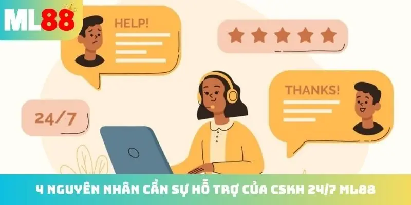 4 nguyên nhân cần sự hỗ trợ của CSKH 24/7 ML88