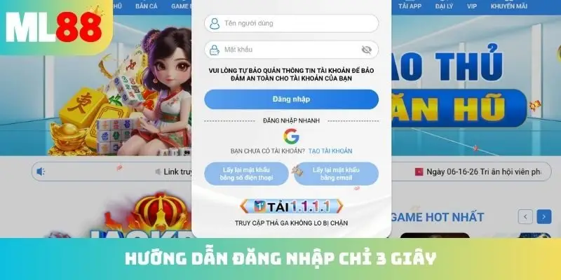 Hướng dẫn đăng nhập chỉ 3 giây
