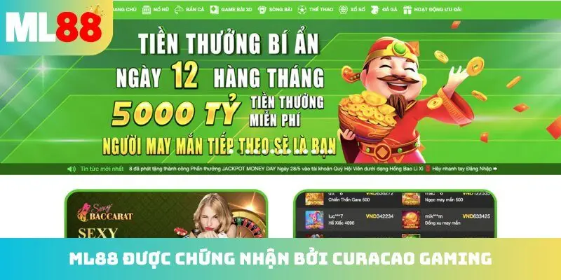 ML88 được chứng nhận bởi Curacao Gaming